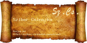 Sziber Csinszka névjegykártya